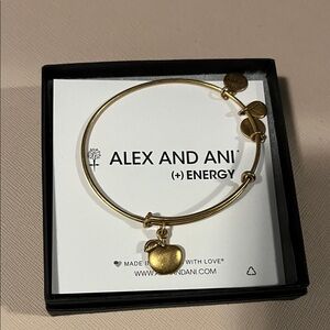 Alex and Ani Gold Heart Charm Bangle